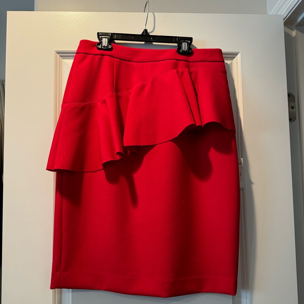 New Halogen Red Peplum Skirt